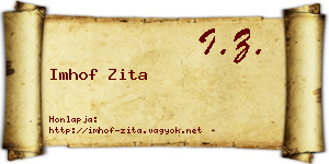 Imhof Zita névjegykártya